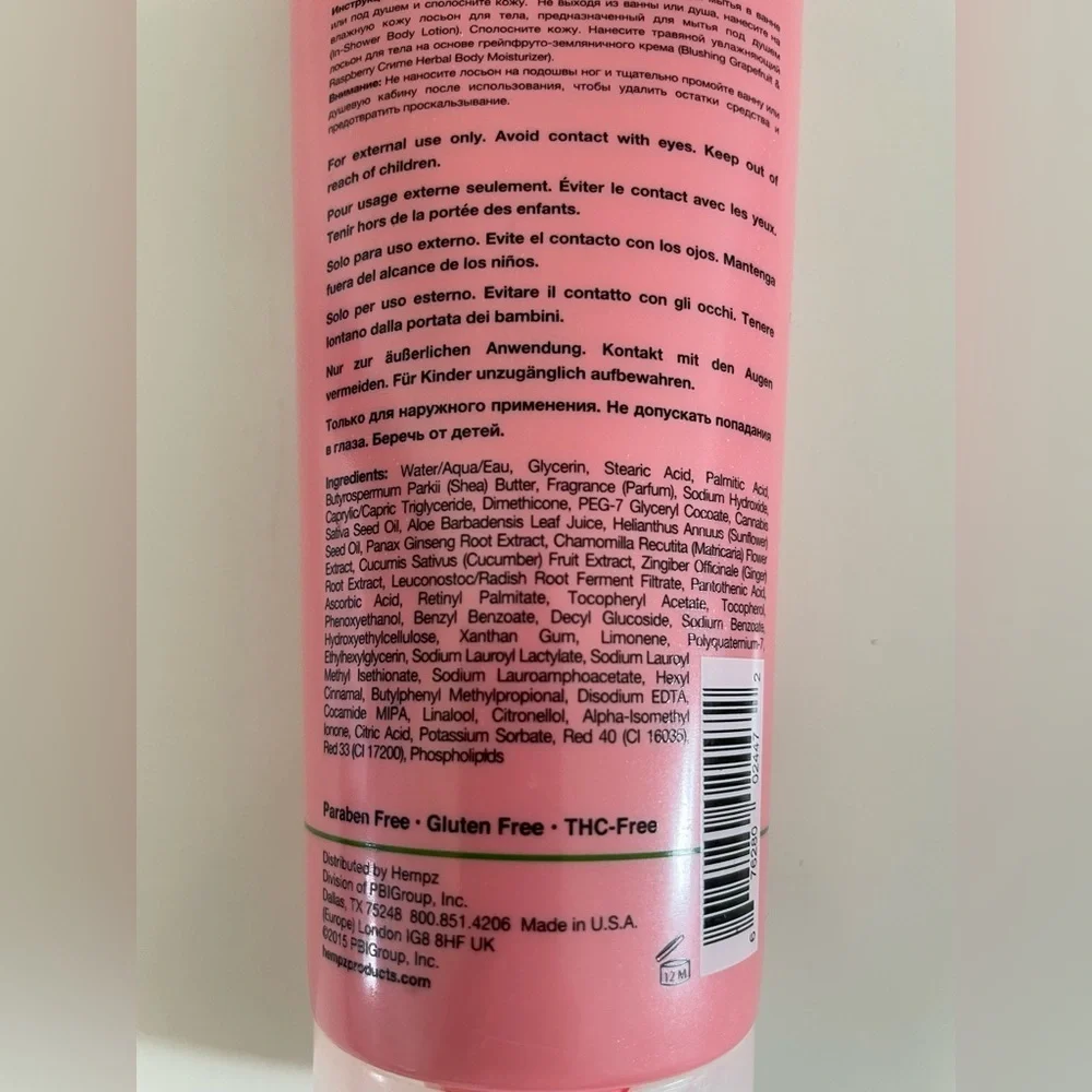 Hempz Blushing Grapefruit & Raspberry Crème IN-SHOWER Hydrating Body Moisturizer